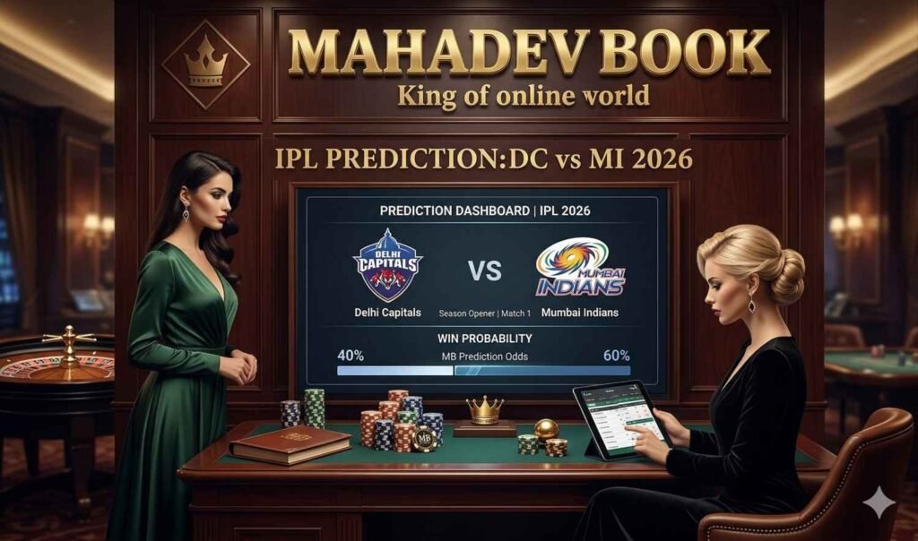 Mahadev Book IPL prediction DC vs MI win probability 40-60