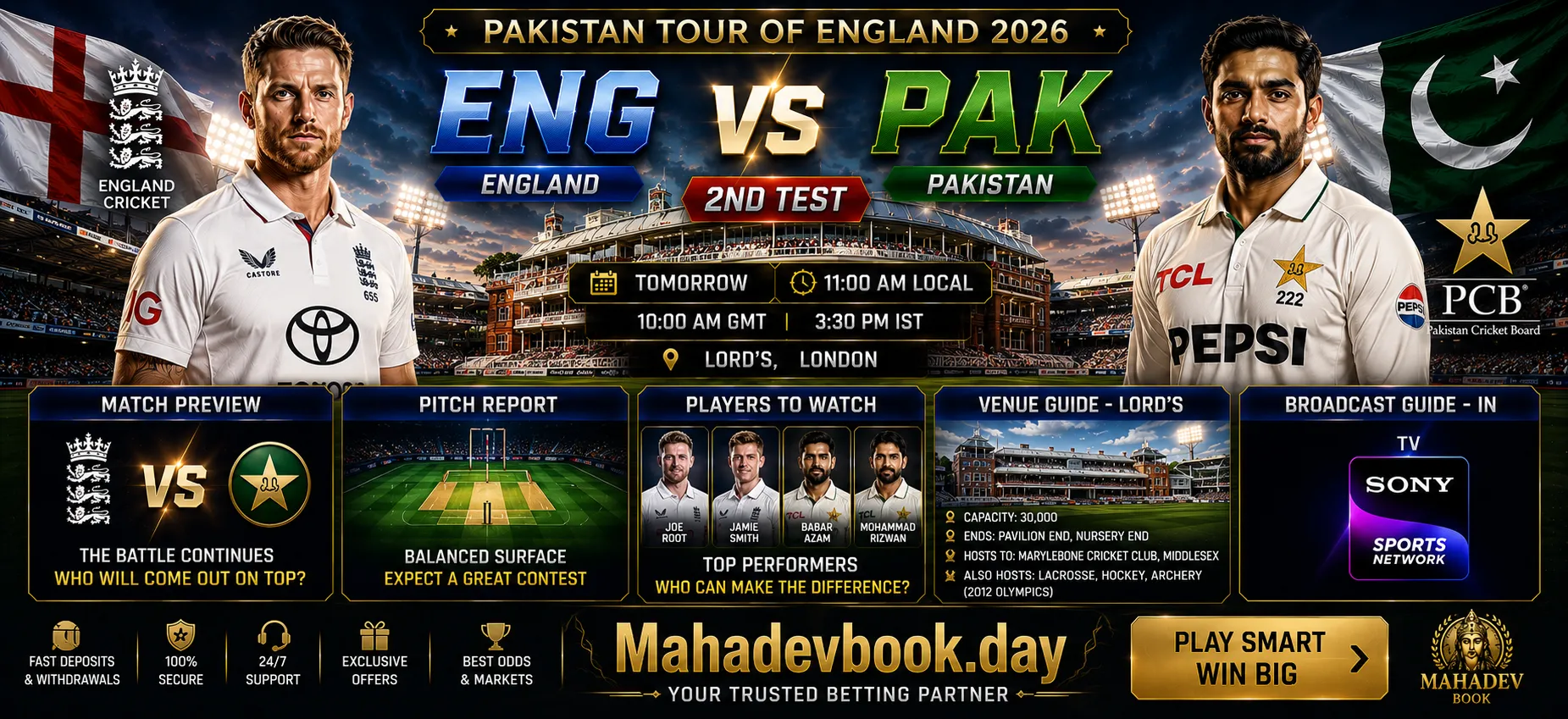 ENG vs PAK 2nd Test prediction 2026