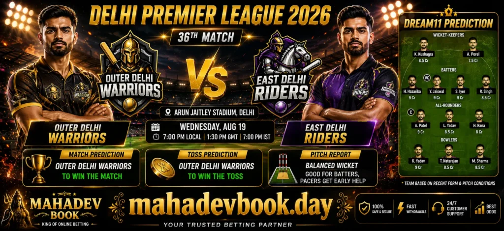 ODW vs EDR 36th Match 2026