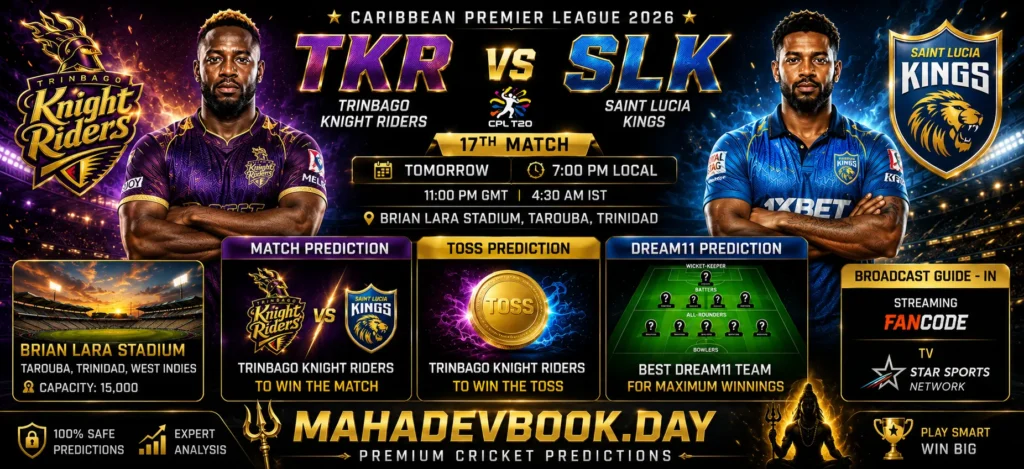 TKR vs SLK 17th Match 2026