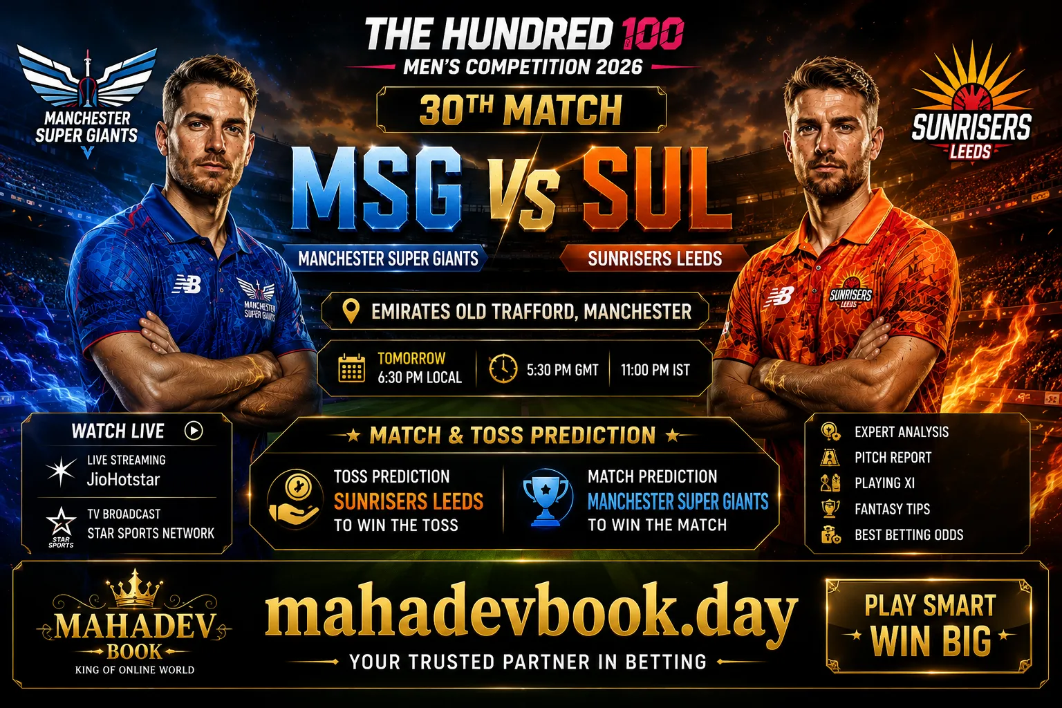 MSG vs SUL match prediction The Hundred 2026